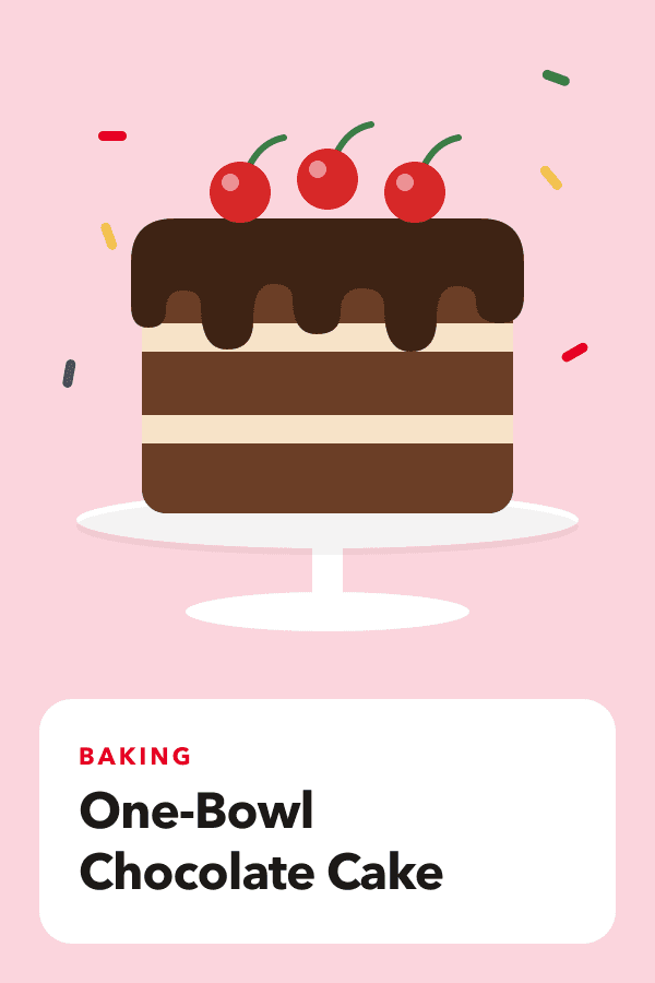Example pin: One-bowl chocolate cake